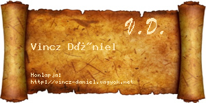 Vincz Dániel névjegykártya